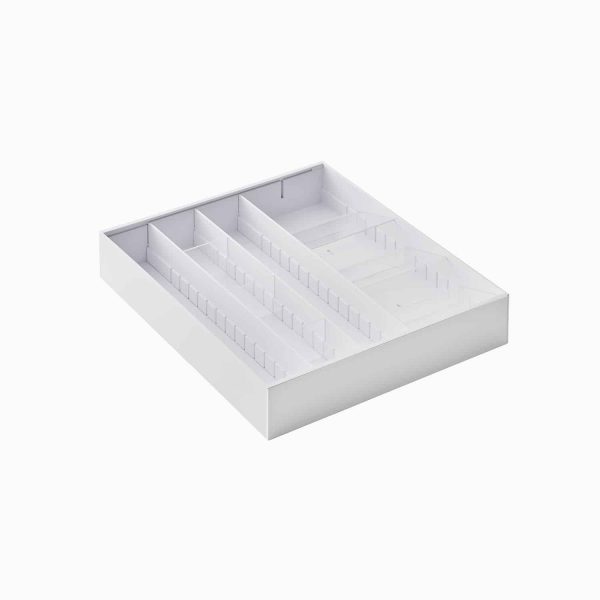 Yamazaki - Yamazaki Bestikbakke med udtræk - Hvid - 30-47cm x 35cm x 5,5cm - Mila