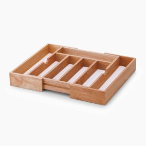 Zeller - Bestikbakke med udtræk - Natur - 31,5cm x 38cm x 6cm - Jane