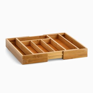 Zeller - Justerbar bestikbakke - Natur - 33,5cm x 40cm x 5cm - Erika