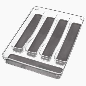 Bestikbakke til skuffe - Transparent - 23cm x 32,5cm x 4,5cm - Fernanda