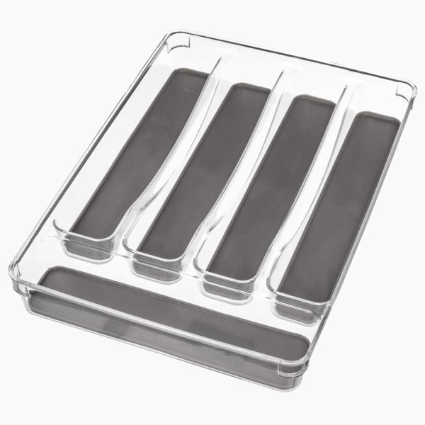 Bestikbakke til skuffe - Transparent - 23cm x 32,5cm x 4,5cm - Fernanda