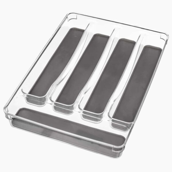 Bestikbakke til skuffe (3 varianter) - Transparent - 23cm x 32,5cm x 4,5cm - Fernanda
